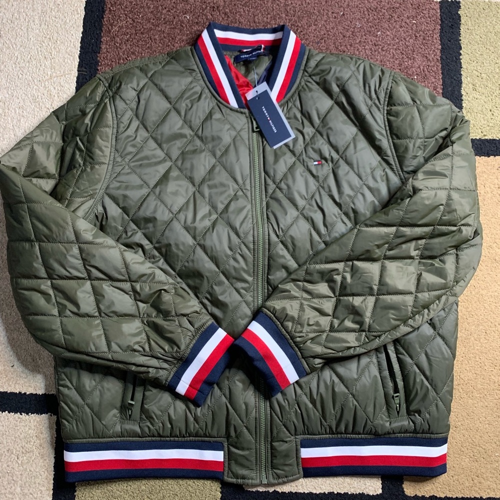 Tommy Hilfiger Olive Green Bomber Jacket